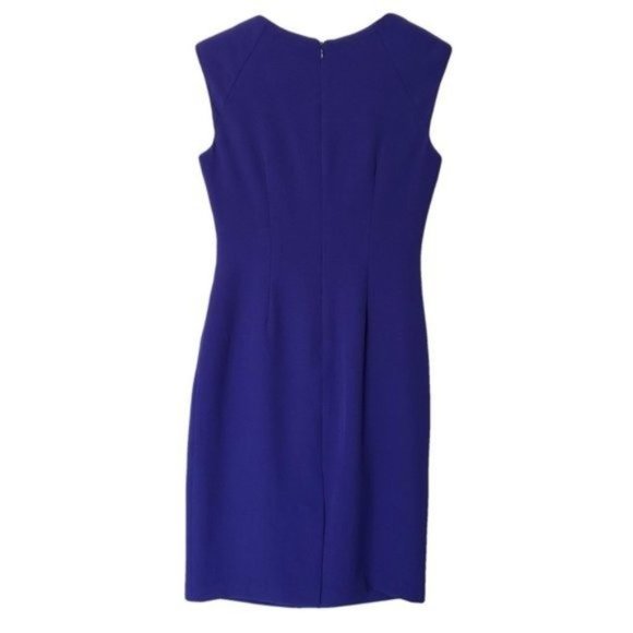 Adrianna Papell Cocktail Sheath Dress Purple Pleat Detail size 4 - Picture 10 of 13